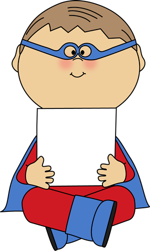 Boy Superhero Holding a Blank Sign