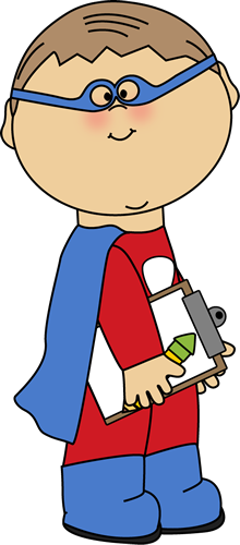 Superhero Boy with a Clipboard