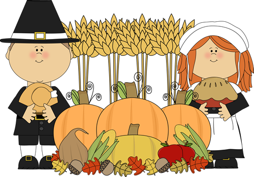 Pilgrims and Thanksgiving Harvest