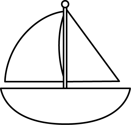 Black and White Sailboat Clip Art - Black and White Sailboat Image