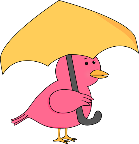 Bird Holding Umbrella Clip Art - Bird Holding Umbrella Image