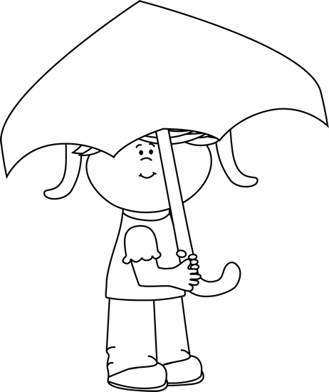Black and White Girl Under Umbrella