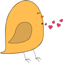 Bird Blowing Valentine Kisses