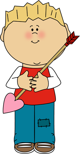 Boy Holding a Valentine's Day Arrow