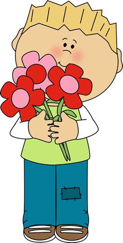 Boy with Valentine's Day Flowers