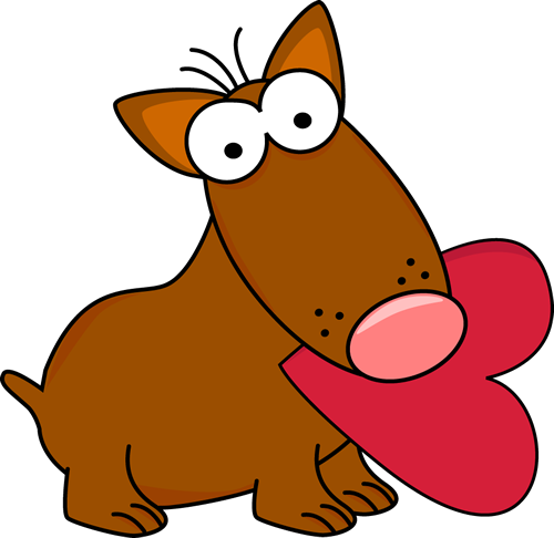 Cartoon Valentine's Day Dog