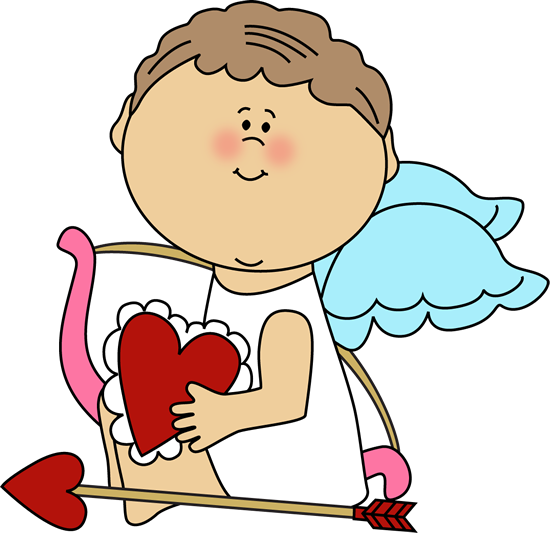 Cupid Holding a Valentine Heart