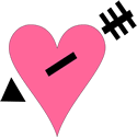 Pink Heart Black Arrow Valentine Clip Art