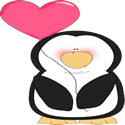 Penguin Valentine Heart Balloon Clip Art