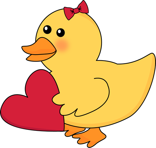 Valentine's Day Duck Clip Art - Valentine's Day Duck Image