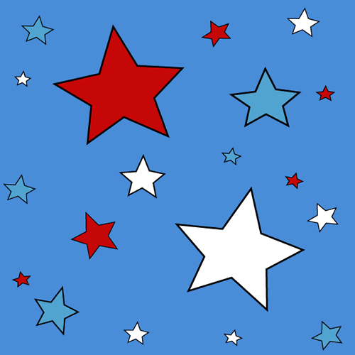 Red White and Blue Star Background