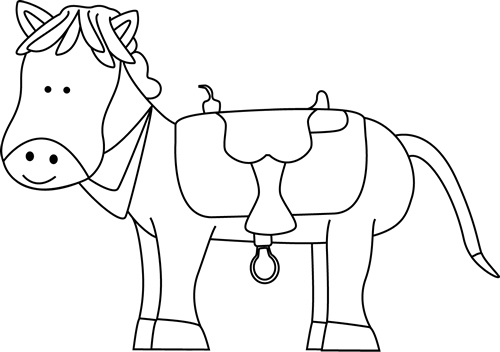 Black and White Western Horse