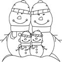 Black and White Snowman Family