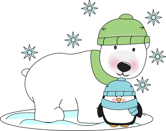 Winter Polar Bear and Penguin
